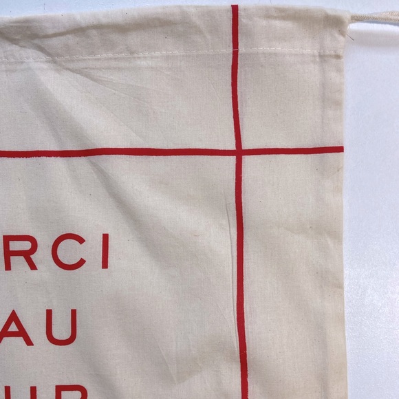 Clare V Merci Beau Coup Large French Dust Bag set of 3 Anthropologie Cream Red - Picture 5 of 15